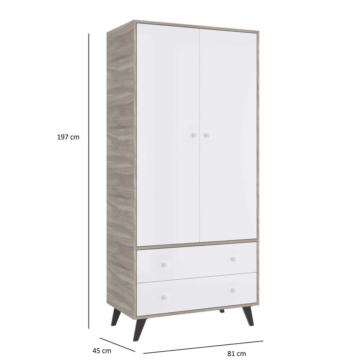 Encontraproduto.com.br - Quarto De Bebê Completo Berço Com Guarda Roupa 2 Portas 2 Gavetas Pipoca Móveis Percasa Fresno/branco
