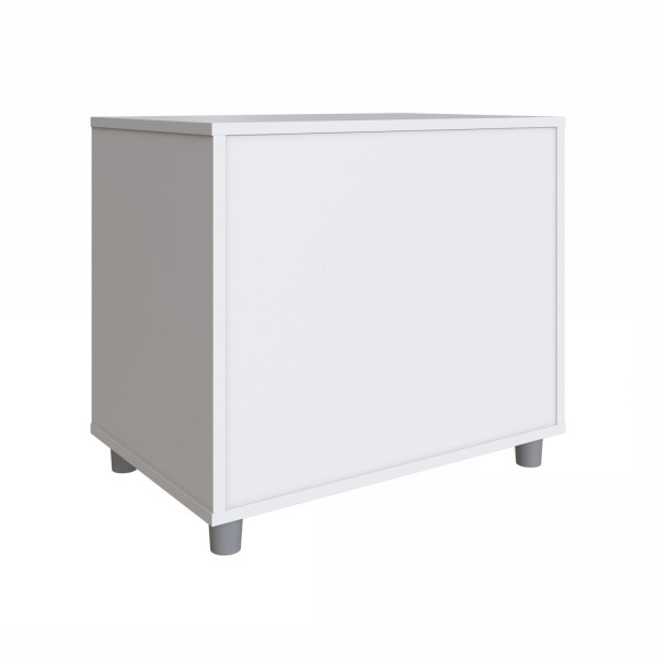 Encontraproduto.com.br - Mesa de Cabeceira com Nicho para Gatos Almofada em Corino Completa Móveis Branco