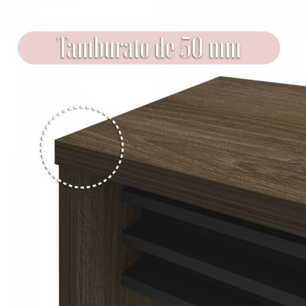 Encontraproduto.com.br - Escritório Completo 1 Mesa 160cm Com Mesa De Apoio 1 Gaveteiro Alto Artany Charuto/preto