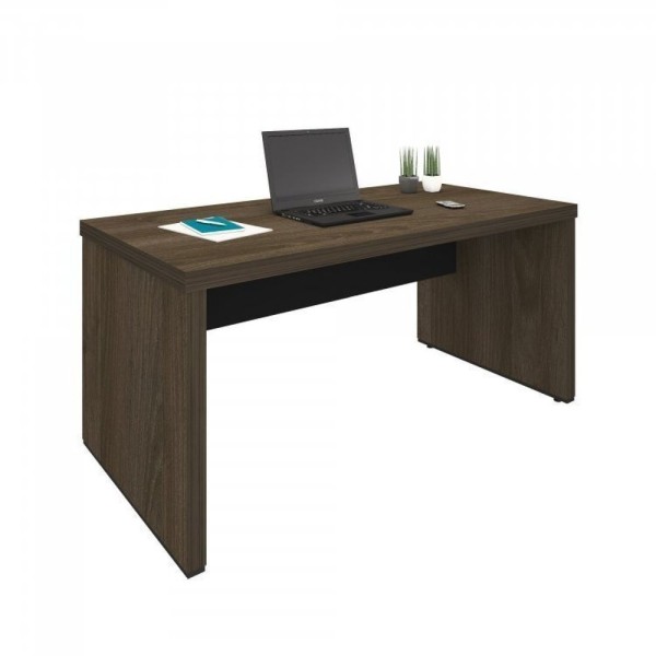 Encontraproduto.com.br - Escritório Completo 1 Mesa 160cm Com Mesa De Apoio 1 Gaveteiro Alto Artany Charuto/preto