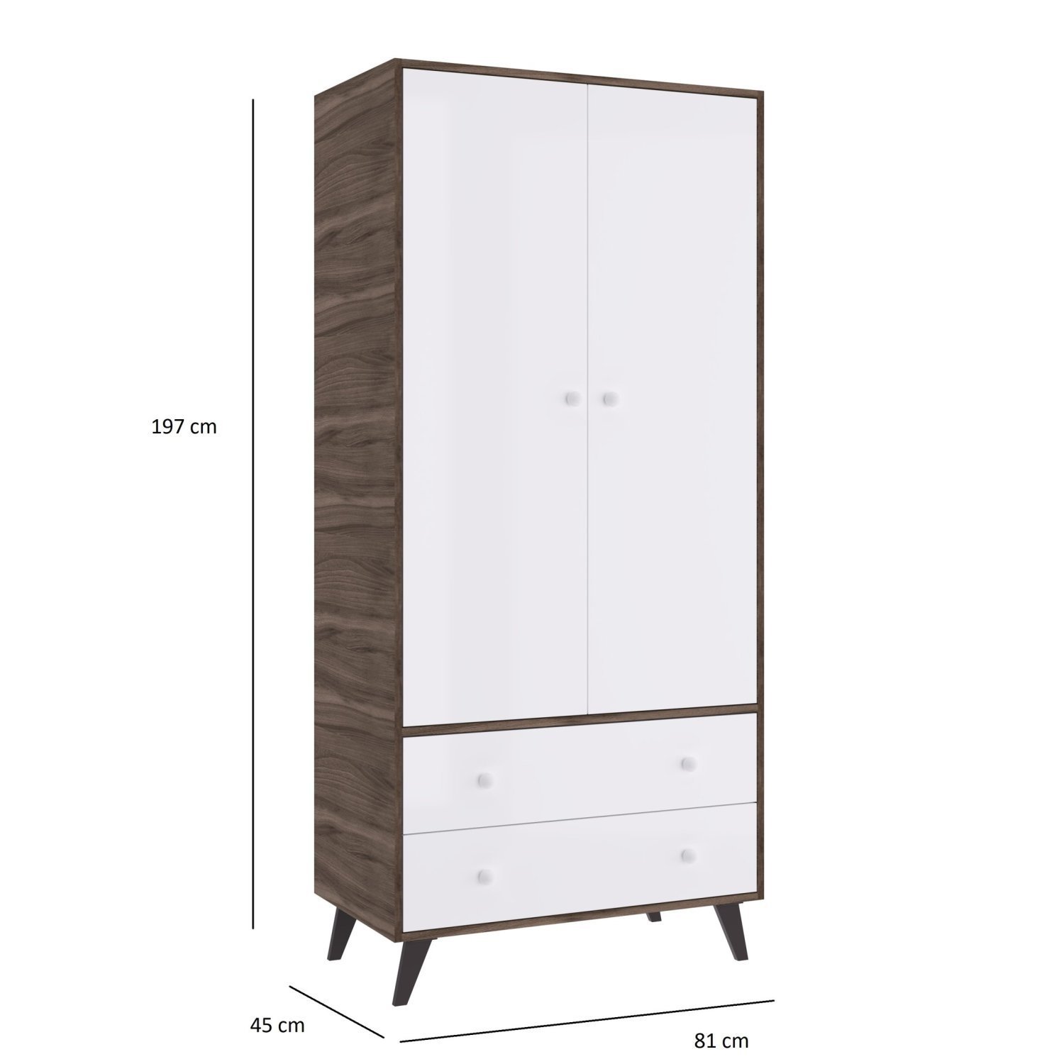 Encontraproduto.com.br - Quarto de Bebê Completo Guarda Roupa 2 Portas 2 Gavetas com Cômoda 3 Gavetas 1 Nicho Nuvem Móveis Percasa Carvalho/Branco