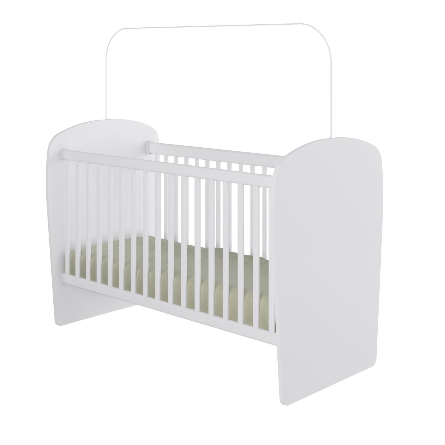 Encontraproduto.com.br - Quarto de Bebê Completo Guarda Roupa 3 Portas 2 Gavetas com Berço Lua Móveis Percasa Branco