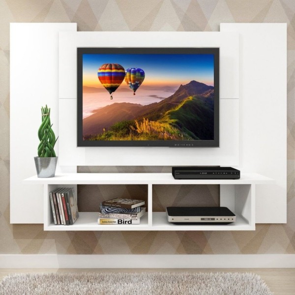 Painel Para Tv Até 48 Polegadas 120cm Com Nicho Fellicci Branco