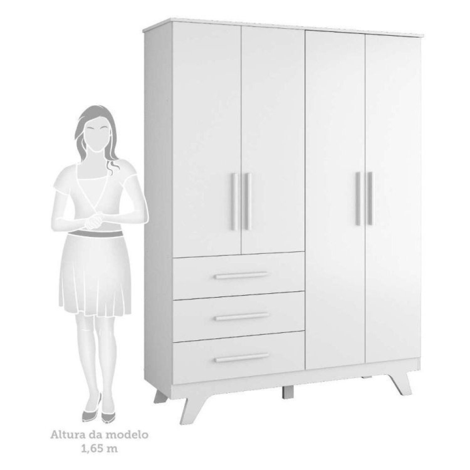Encontraproduto.com.br - Quarto de Bebê Completo com Berço e Guarda Roupa 100% MDF Jolie Retrô Branco/Brilho