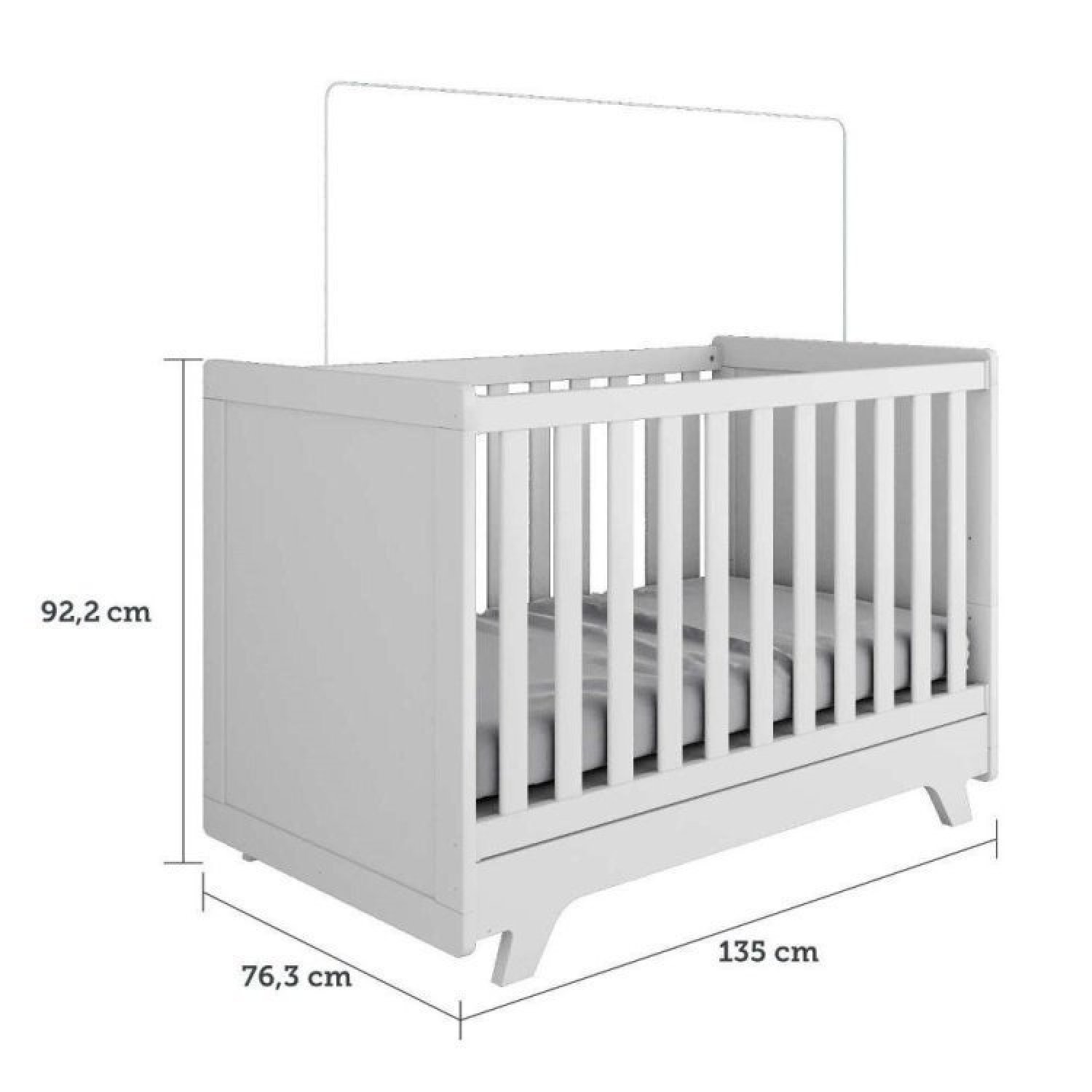 Encontraproduto.com.br - Quarto de Bebê Completo com Berço e Guarda Roupa 100% MDF Jolie Retrô Branco/Brilho