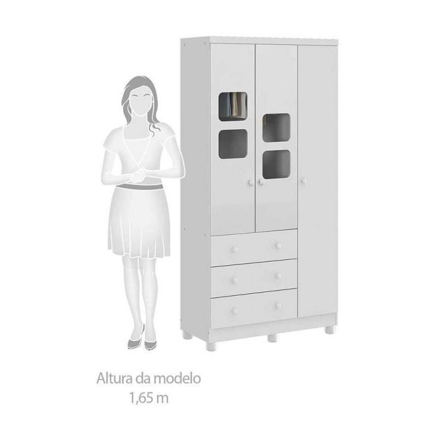 Encontraproduto.com.br - Quarto De Bebê+Guarda Roupa E Cômoda 4gvts Uli Branco
