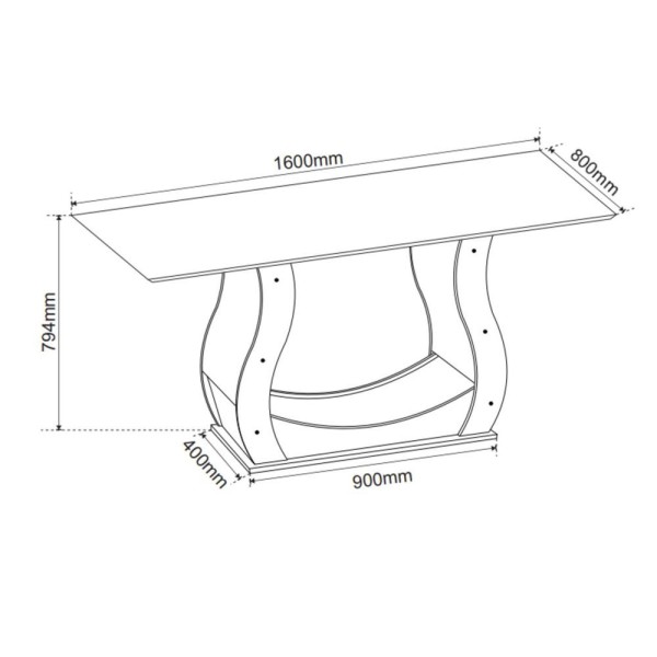 Encontraproduto.com.br - Conjunto Sala De Jantar Mesa Livia 160x80cm Tampo Vidro/mdf Com 6 Cadeiras Venus Viero Móveis Mel/off White/bege