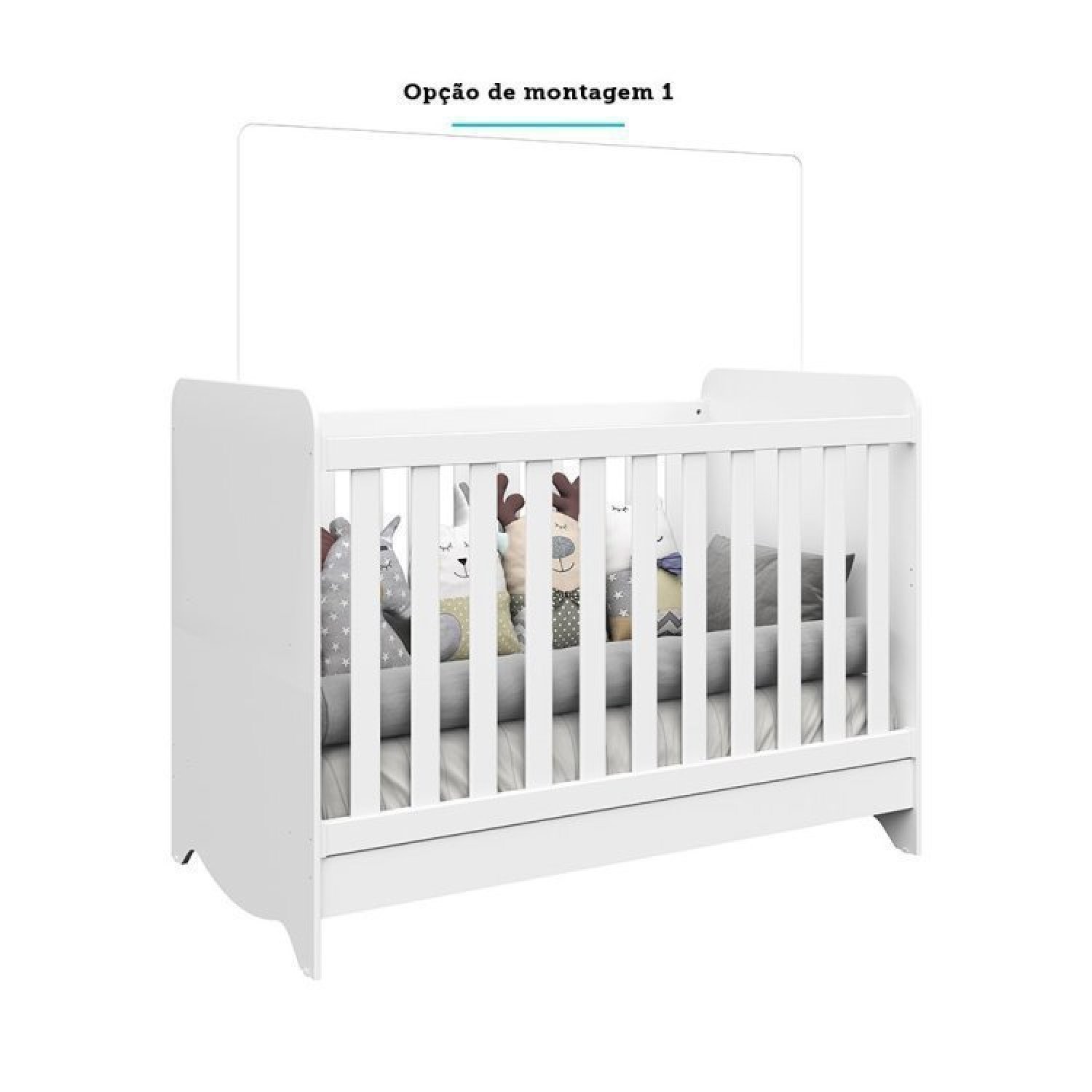 Encontraproduto.com.br - Quarto De Bebê Completo Com Guarda Roupa E Cômoda Com Janelas E Berço Americano Ben Móveis Peroba Branco Brilho