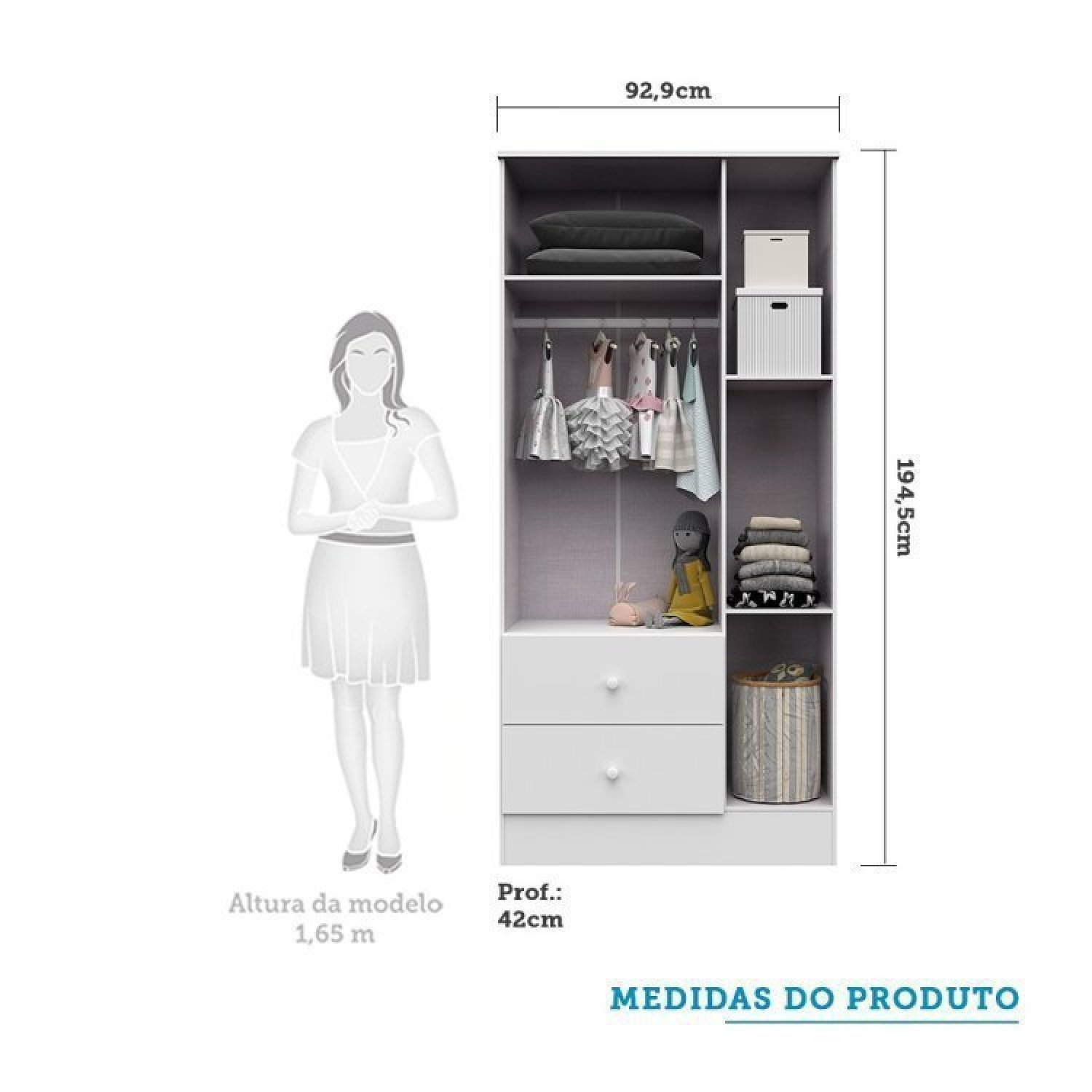 Encontraproduto.com.br - Quarto De Bebê Com Berço Americano 3 Em 1 E Guarda Roupa 3 Portas Com Janela Ben Móveis Peroba Branco Brilho