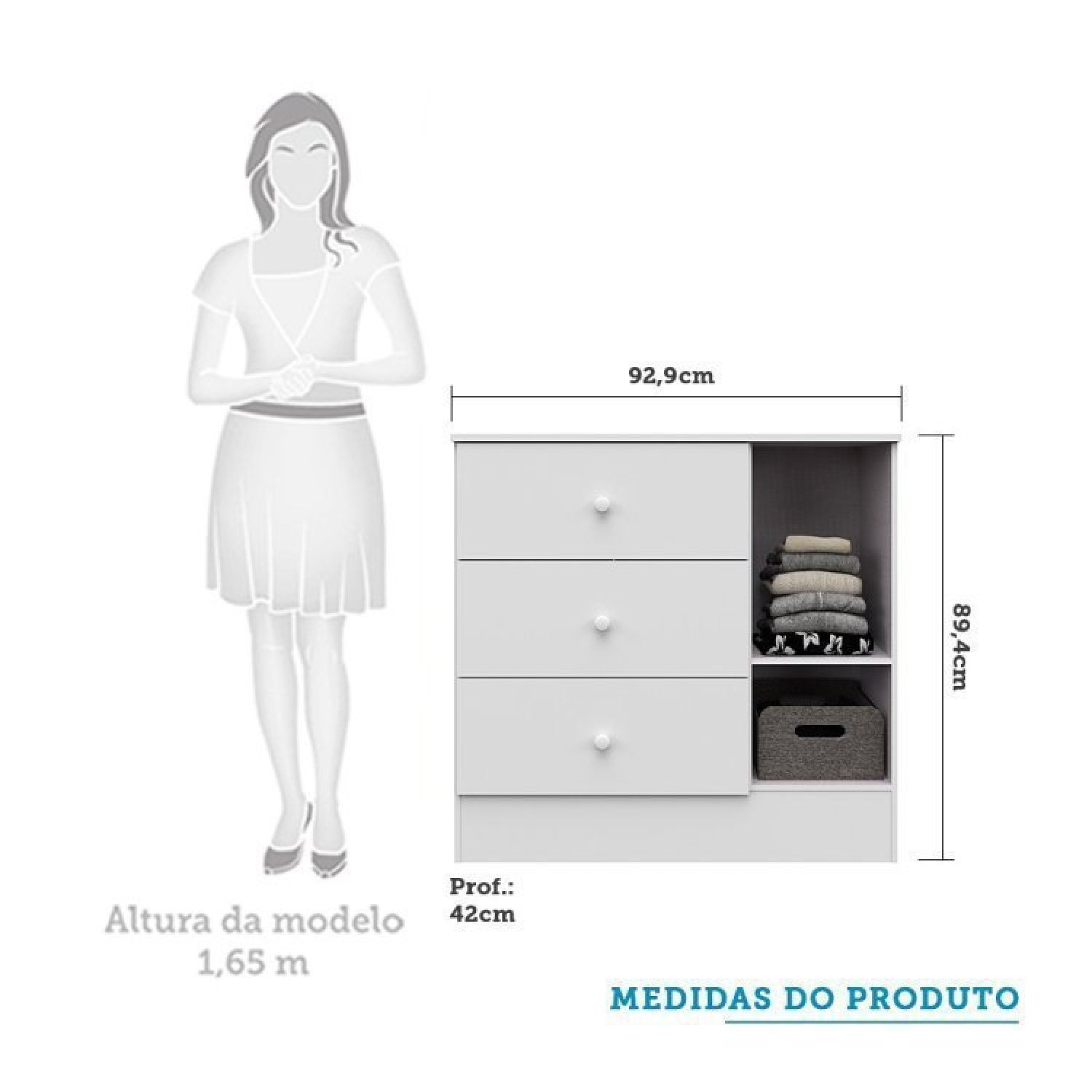 Encontraproduto.com.br - Quarto de Bebê com Berço Americano 3 em 1 e Cômoda 1 Porta com Janela Pirueta Espresso Móveis Branco Brilho