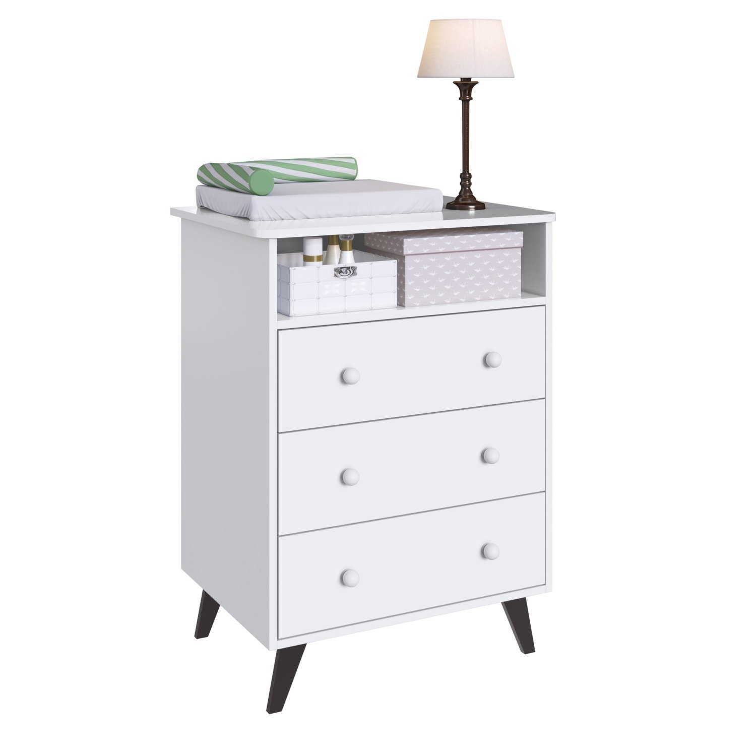 Encontraproduto.com.br - Quarto De Bebê Completo Com 1 Berço E 1 Comoda Pipoca Móveis Percasa Branco