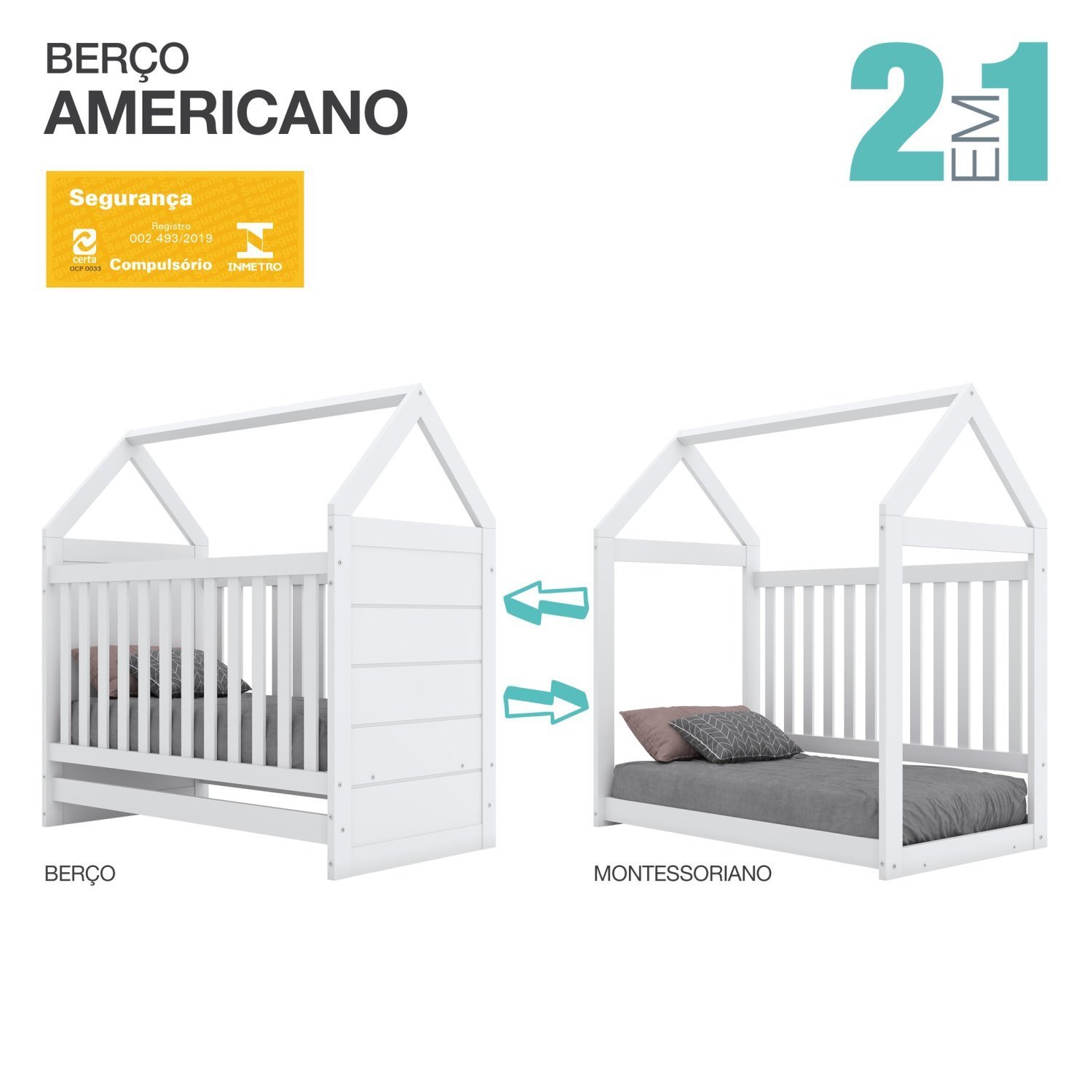 Encontraproduto.com.br - Quarto de Bebê Completo com Berço e Cômoda Cômoda Nova York Espresso Móveis Branco HP