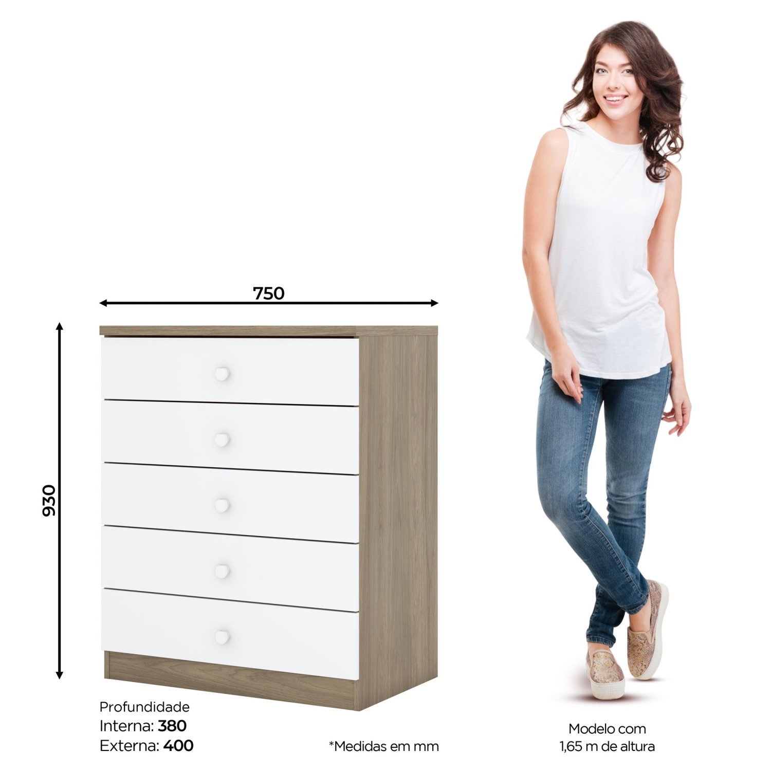 Encontraproduto.com.br - Quarto de Bebê Completo com Berço Mini Cama e Cômoda Faz de Conta Espresso Móveis Rústico/Branco