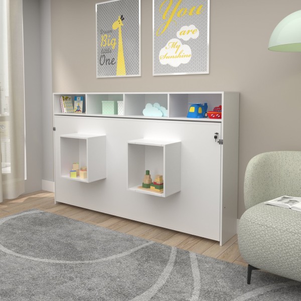 Encontraproduto.com.br - Cama Articulada Horizontal de Solteiro com 6 Nichos CM8020 Branco