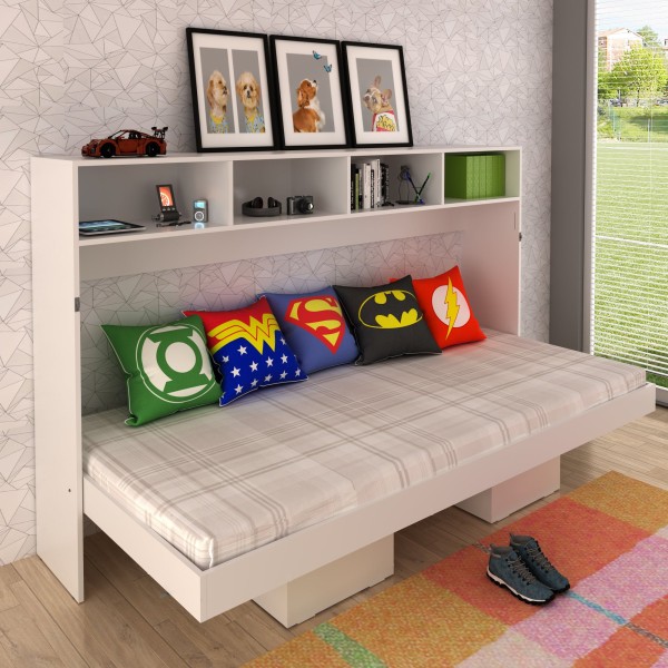 Encontraproduto.com.br - Cama Articulada Horizontal de Solteiro com 6 Nichos CM8020 Branco