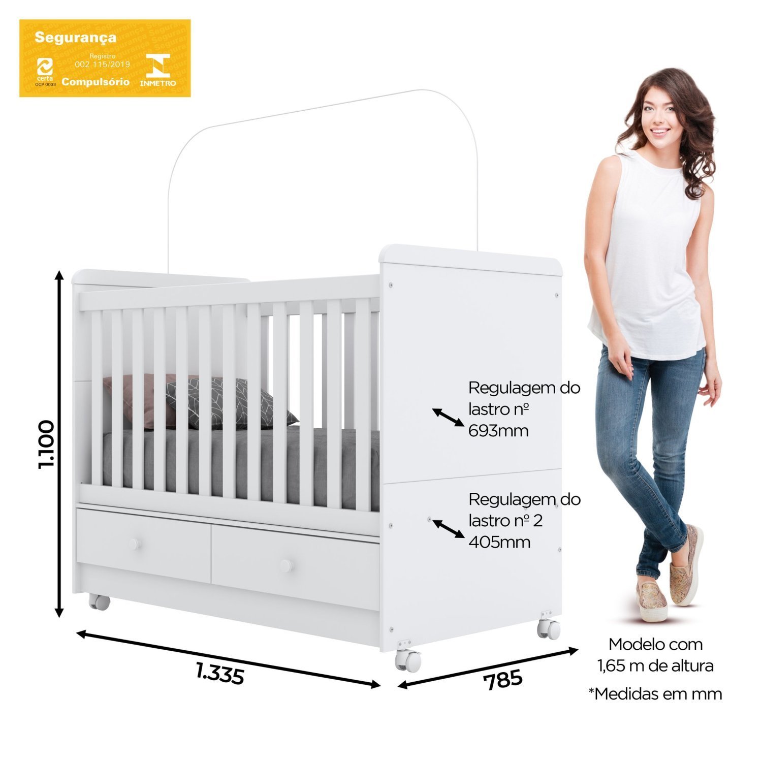Encontraproduto.com.br - Quarto de Bebê Compacto com Berço e Guarda Roupas Bolinha de Sabão Espresso Móveis Branco