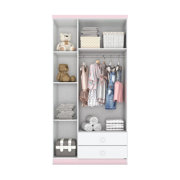 Encontraproduto.com.br - Quarto de Bebê Compacto com Berço e Guarda Roupa Faz de Conta Espresso Móveis Branco