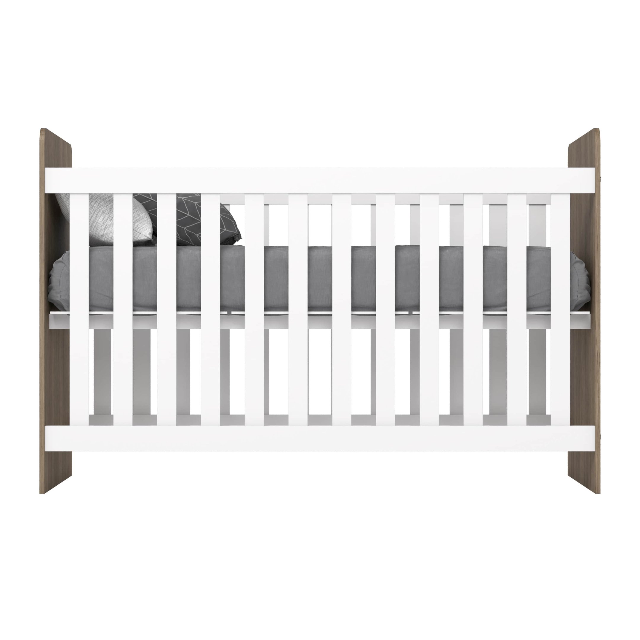 Encontraproduto.com.br - Quarto de Bebê Compacto com Berço e Guarda Roupa Sonho Encantado Espresso Móveis Rústico/Branco
