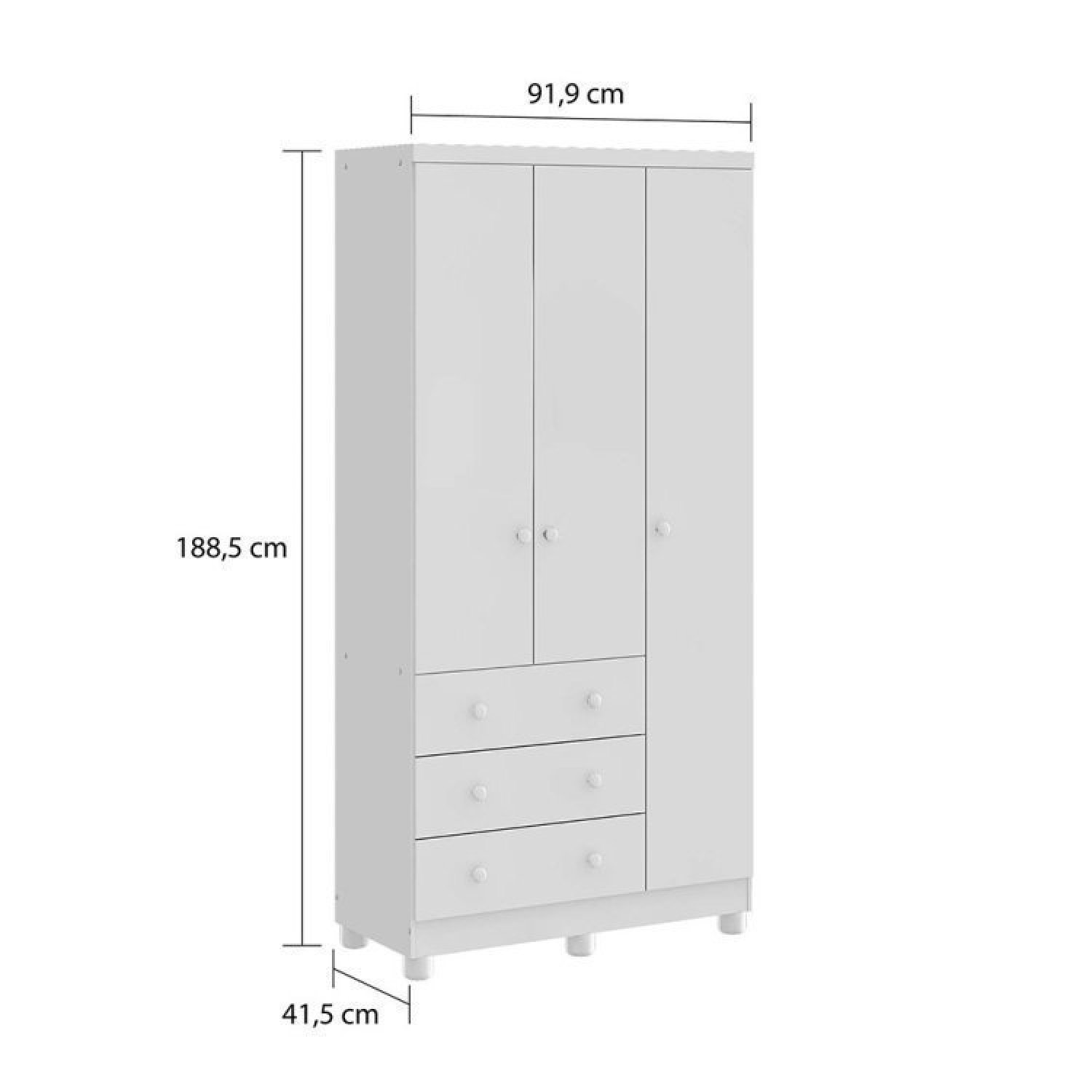 Encontraproduto.com.br - Quarto De Bebê Completo Berço 2 Em 1 Guarda Roupa 3 Portas Cômoda 4 Gavetas Júnior Móveis Peroba Branco Brilho