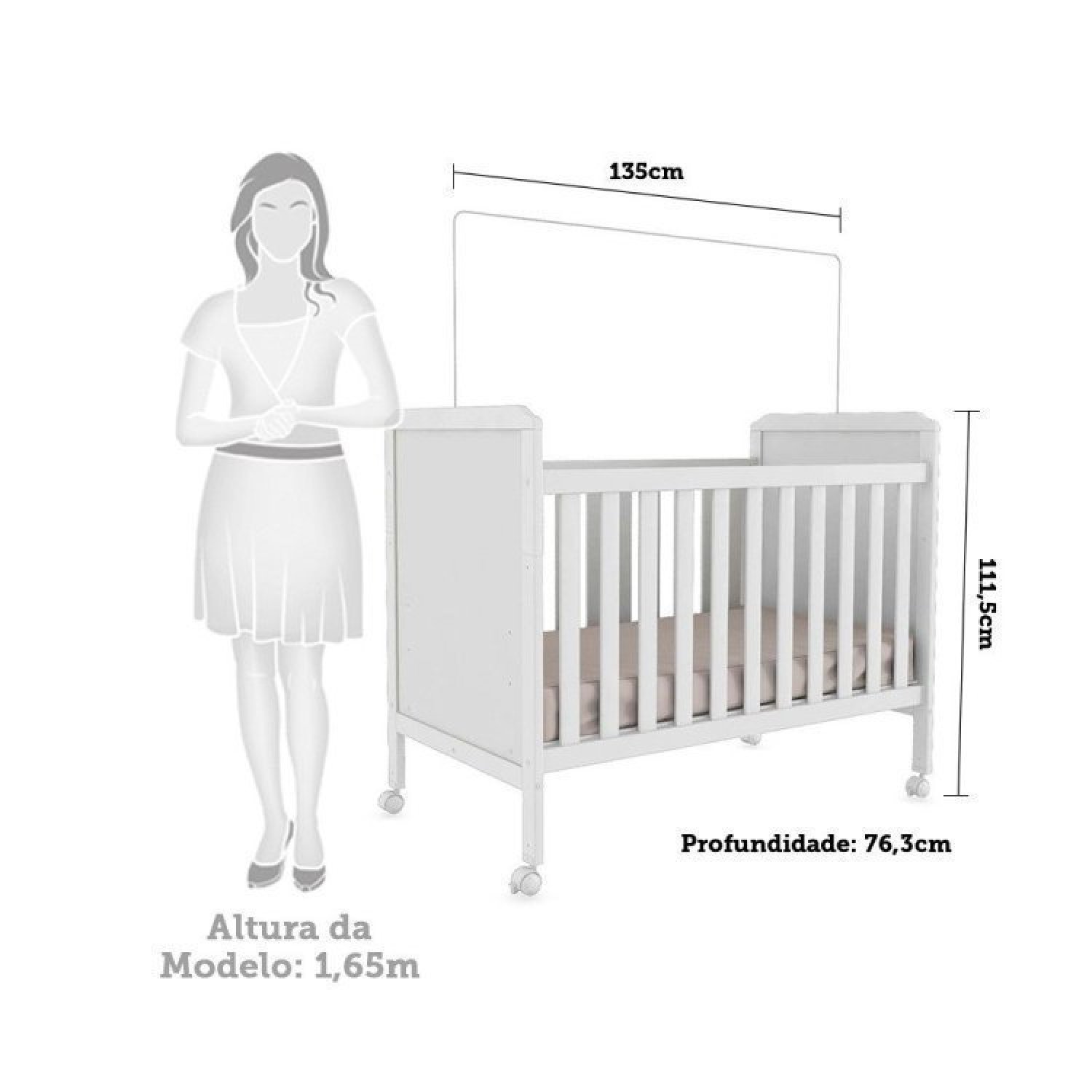 Encontraproduto.com.br - Quarto De Bebê Completo Berço 2 Em 1 Guarda Roupa 3 Portas Cômoda 4 Gavetas Júnior Móveis Peroba Branco Brilho