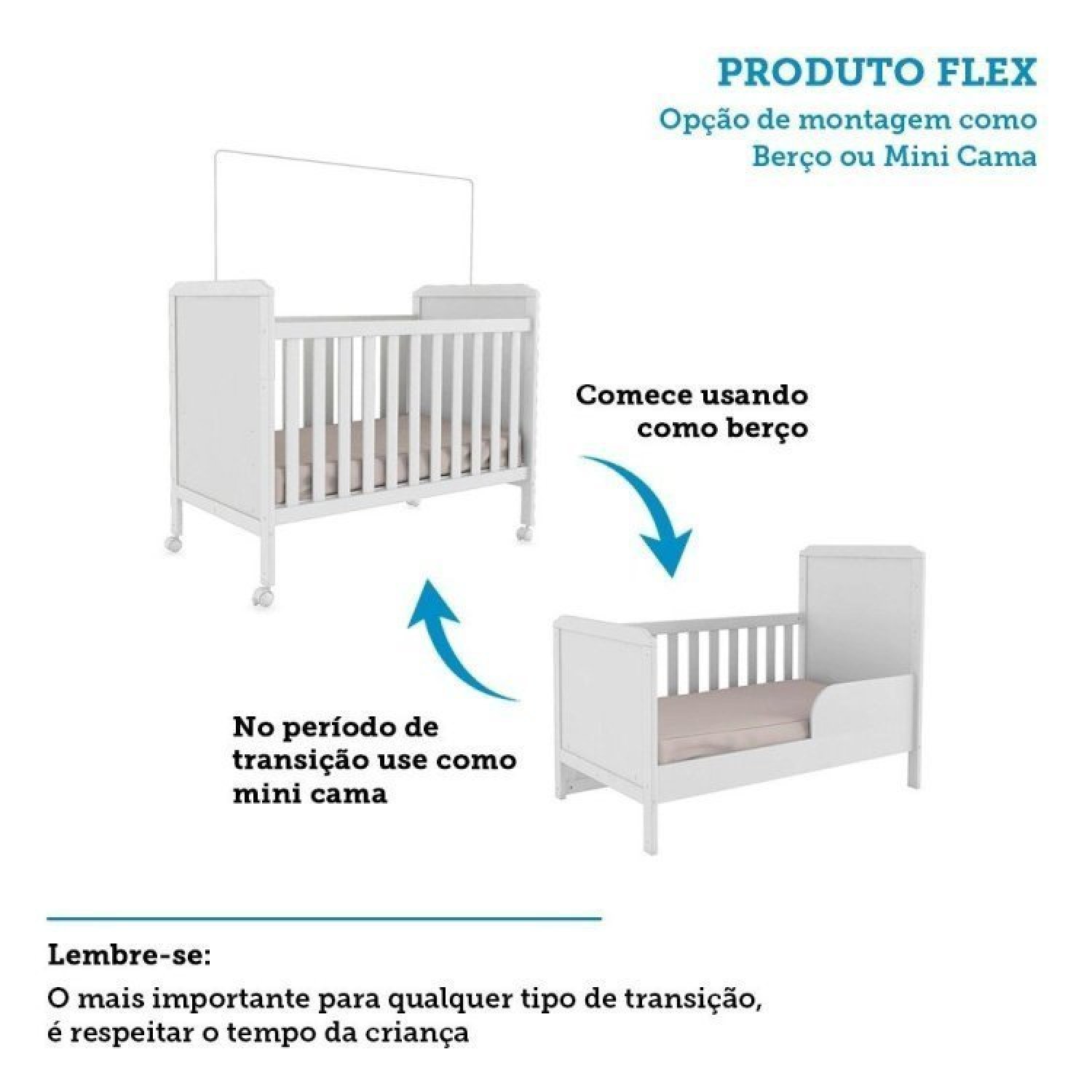 Encontraproduto.com.br - Conjunto para Quarto de Bebê com Berço 2 em 1 Cloe Cômoda 4 Gavetas Júnior Móveis Peroba Branco Brilho