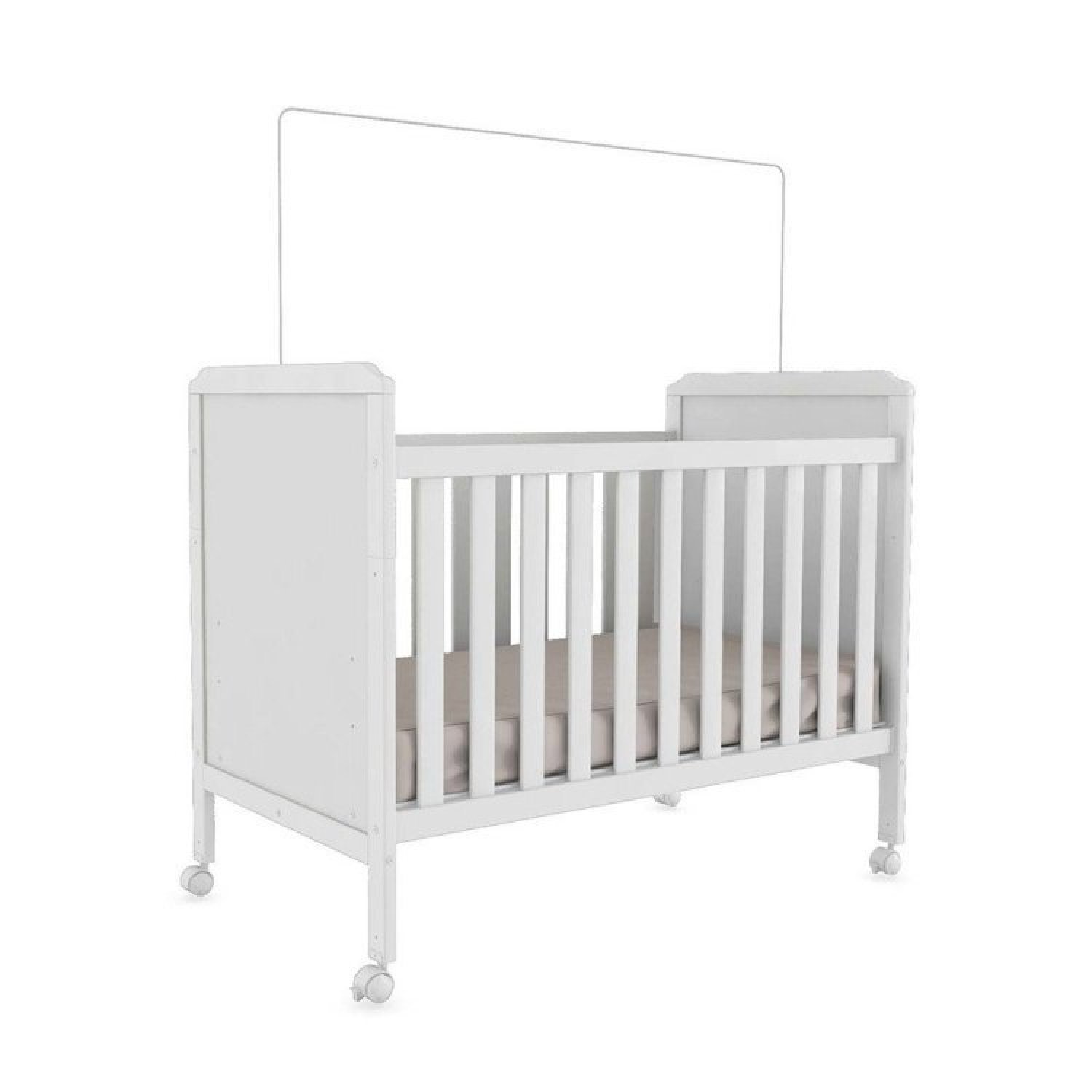 Encontraproduto.com.br - Conjunto para Quarto de Bebê com Berço 2 em 1 Cloe Cômoda 4 Gavetas Júnior Móveis Peroba Branco Brilho