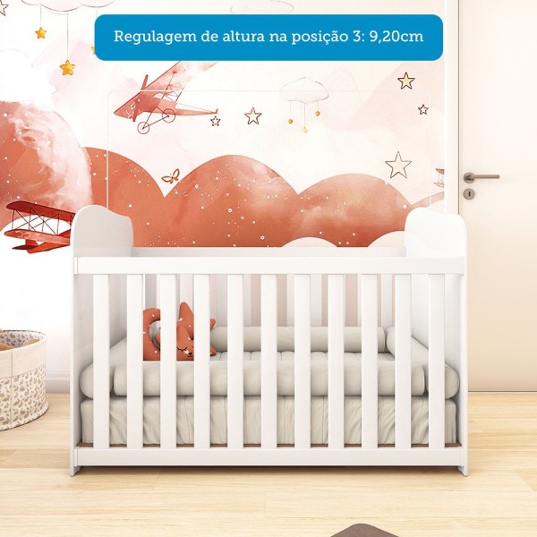Encontraproduto.com.br - Berço Americano Simples 100% MDF Mimo Branco Brilho