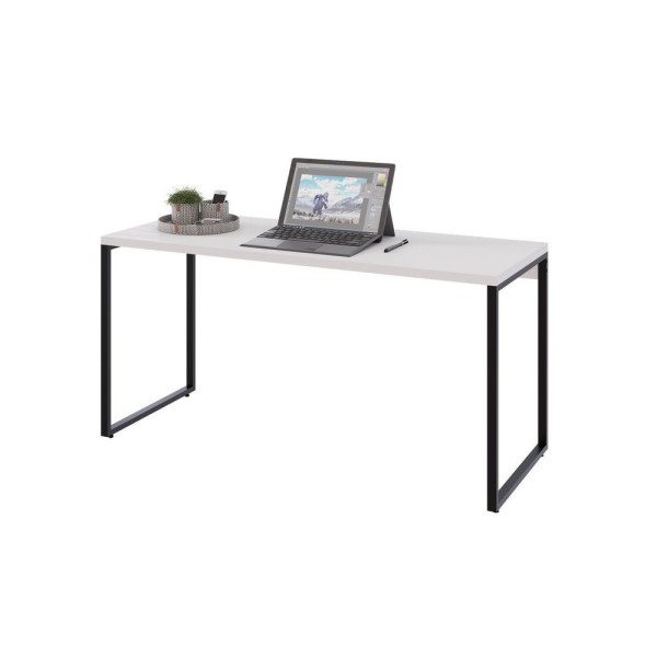 Encontraproduto.com.br - Kit Com 10 Escrivaninhas Kuadra 150Cm Estilo Industrial Compace Branco Chess/Preto