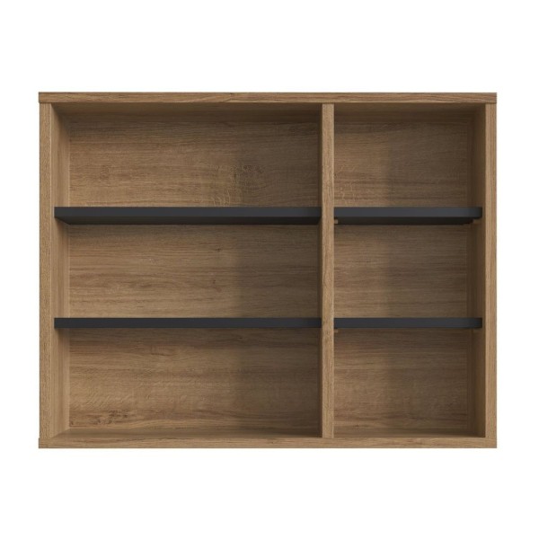 Encontraproduto.com.br - Gabinete Para Banheiro Suspenso 60Cm Com Cuba E Espelheira Clvp03 Versato Nova Móbile Mel/Preto