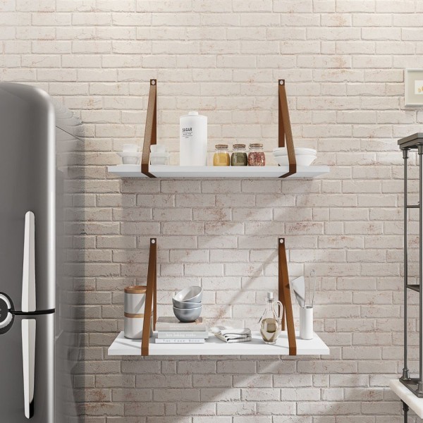 Encontraproduto.com.br - Conjunto 2 Prateleiras Com Alças Móveis Bonatto Branco