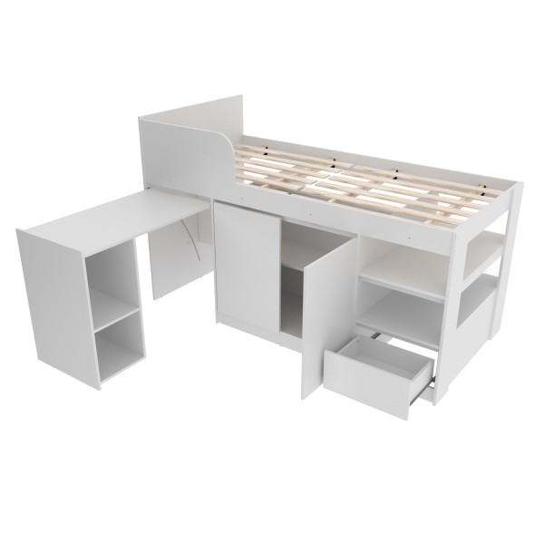 Encontraproduto.com.br - Cama Infantil Multifuncional CM8021 Amêndoa Branco