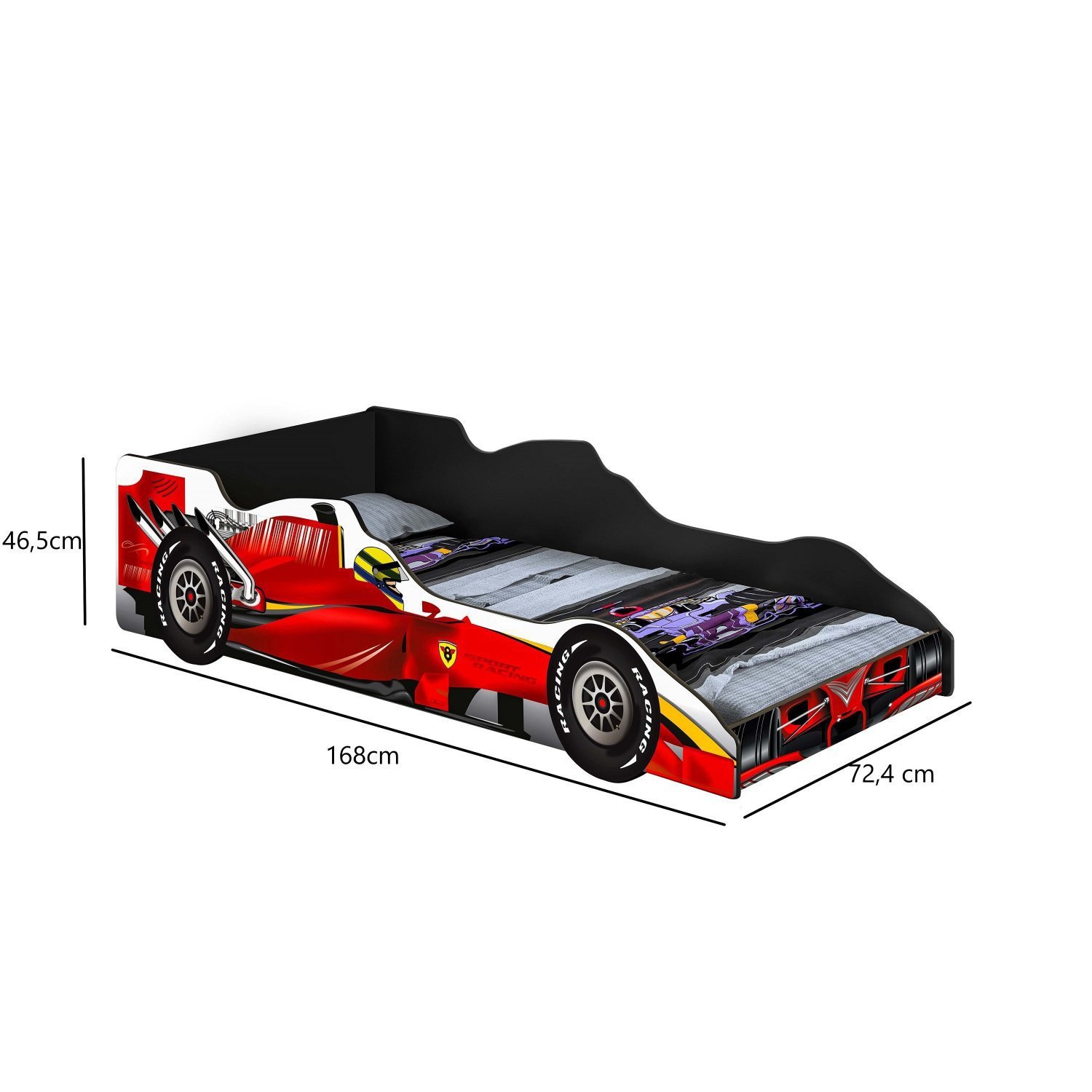 Encontraproduto.com.br - Cama Infantil Carro Fórmula 1 J&A Móveis Vermelho