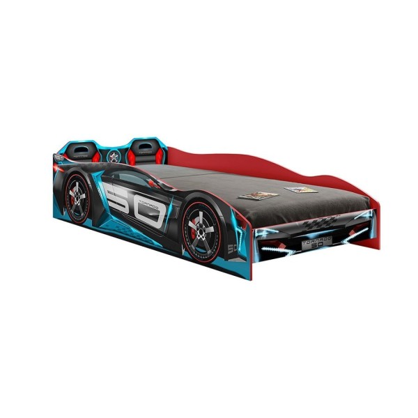 Encontraproduto.com.br - Cama Infantil Carro Tornado Fun Vermelho/Azul/Preto