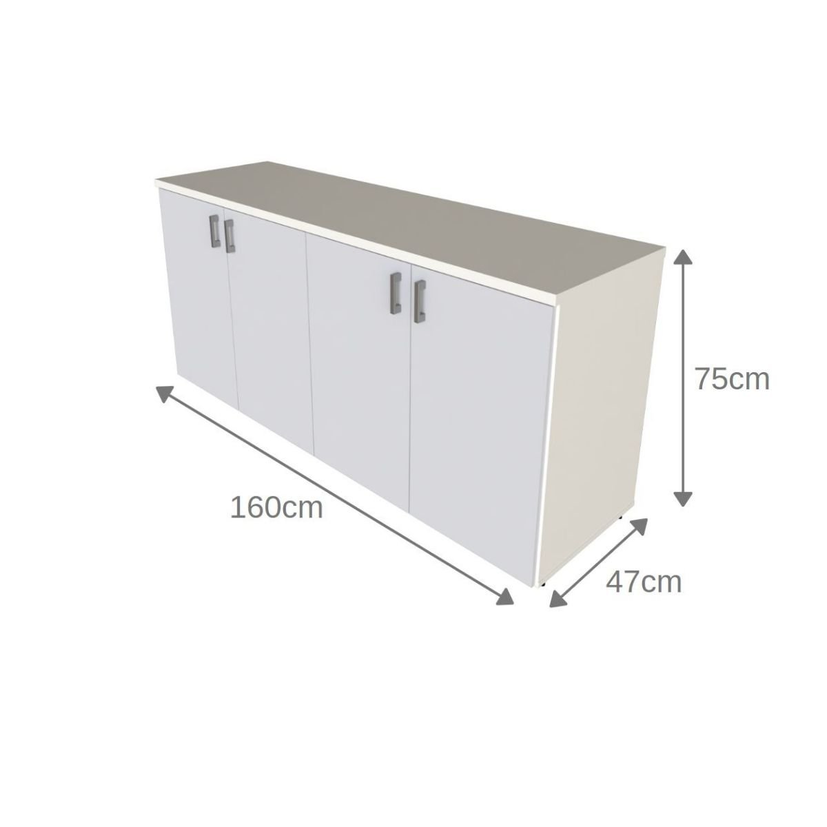 Encontraproduto.com.br - Kit com Cama Casal e Armário Baixo Montessoriano Yescasa Branco/Cinza Cristal