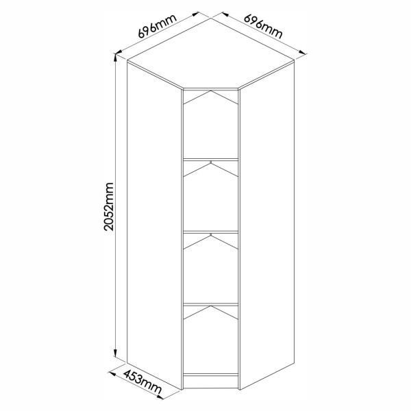 Encontraproduto.com.br - Canto Obliquo 1 Porta Wood Branco Line