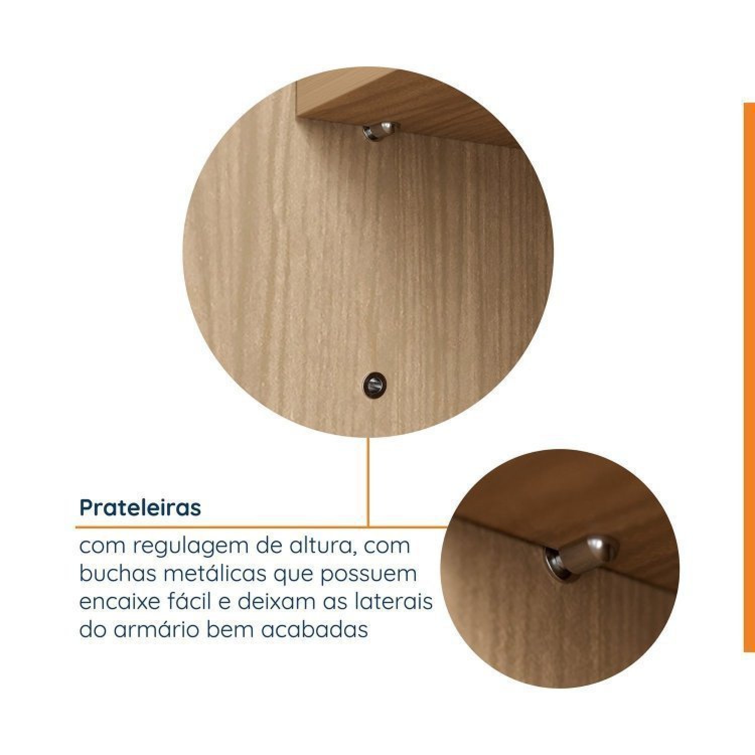 Encontraproduto.com.br - Conjunto Modulado Joy 3 Peças Cabideiros, Nicho Com 2 Gavetas E Sapateira Salmão/Avena