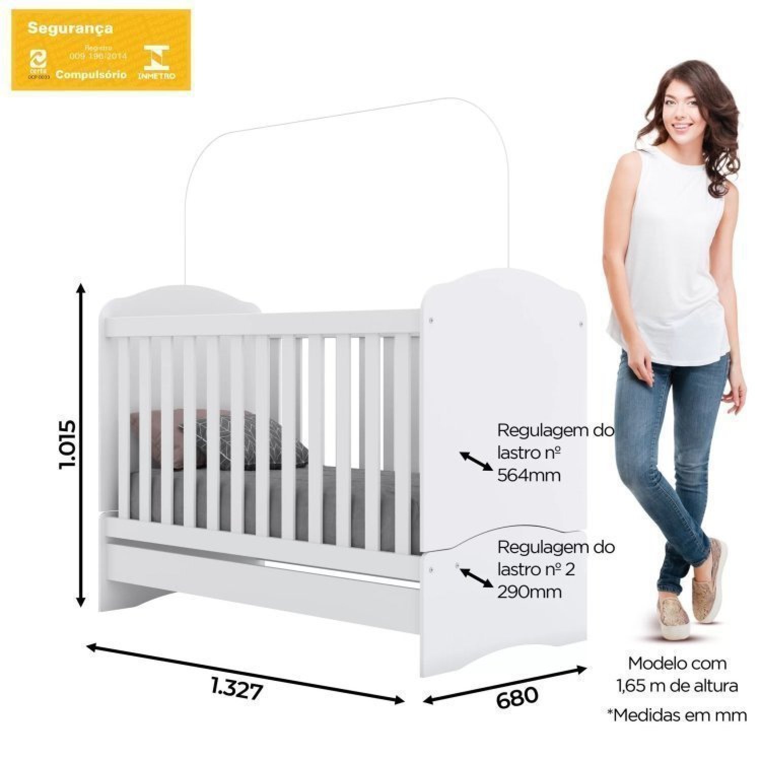 Encontraproduto.com.br - Quarto de Bebê com 1 Guarda Roupa 1 Cômoda e Berço 3 em 1 Abracadabra Espresso Móveis Branco