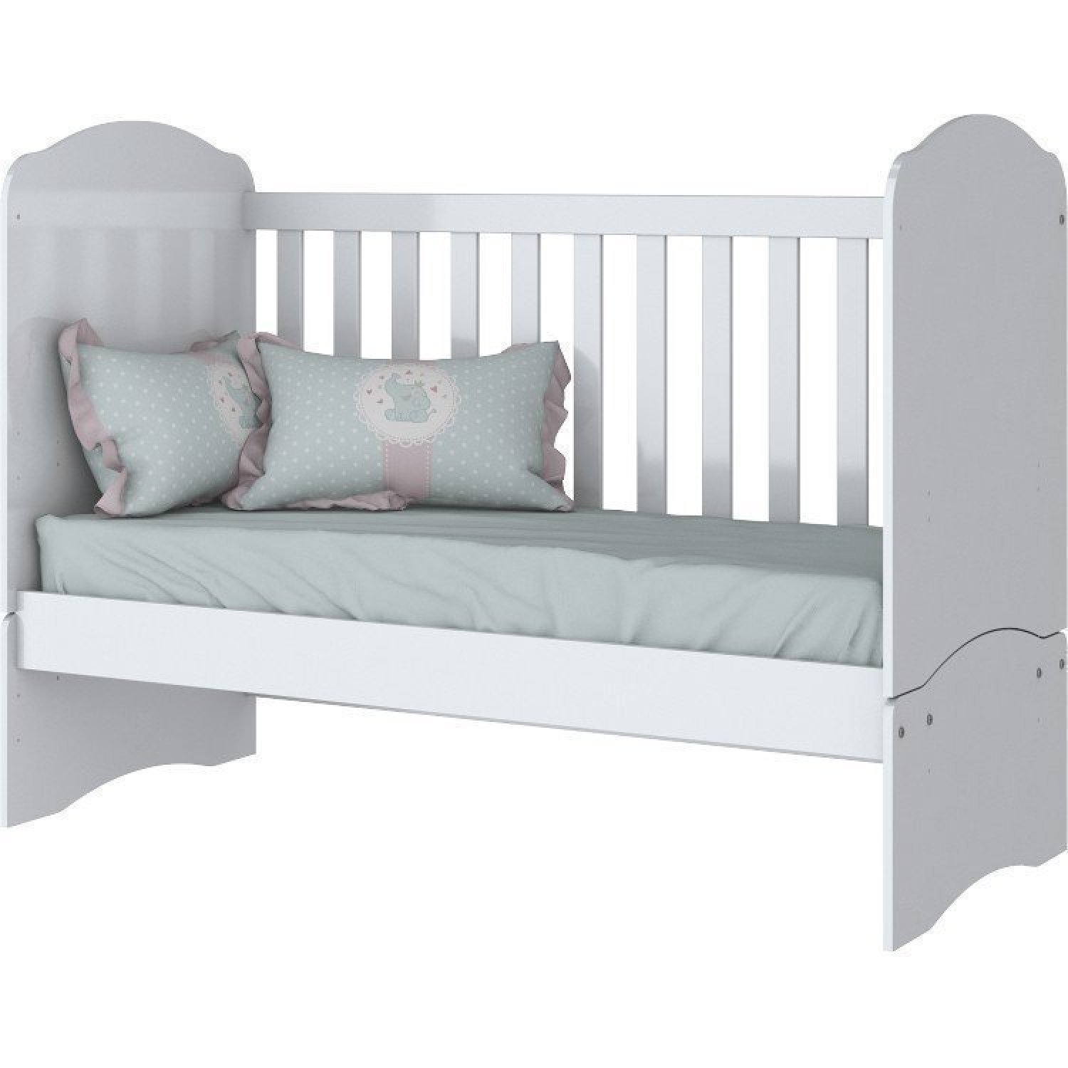 Encontraproduto.com.br - Quarto De Bebê Completo Guarda Roupa 3 Portas 2 Gavetas Com Berço 3 Em 1 Abracadabra Espresso Móveis Branco