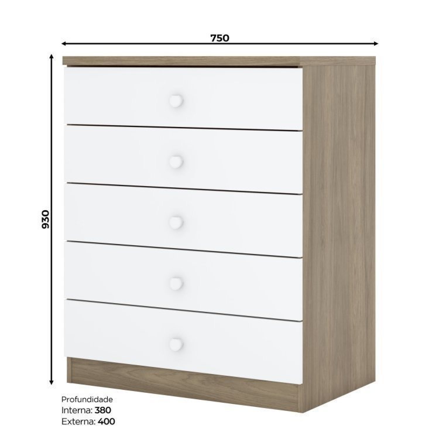 Encontraproduto.com.br - Quarto de Bebê Completo Cômoda 5 Gavetas com Berço 3 em 1 Abracadabra Espresso Móveis Rústico/Branco