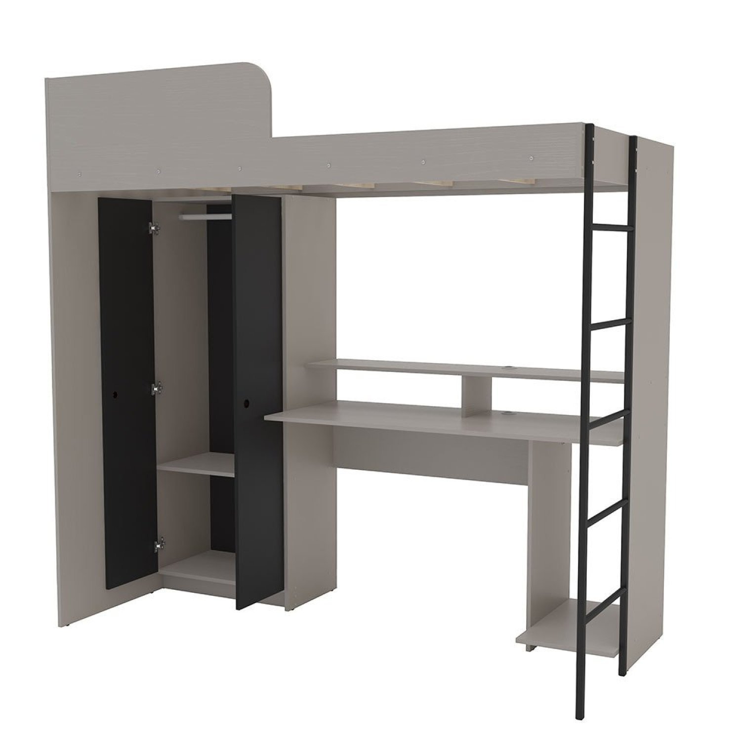 Encontraproduto.com.br - Cama Multifuncional Infantil Com Roupeiro E Mesa Gamer Wt