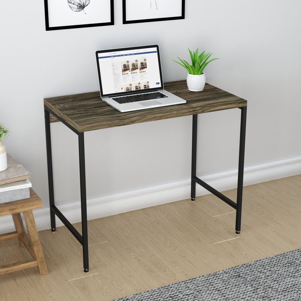 Escrivaninha Industrial 90cm Active Yescasa Carvalho Dark