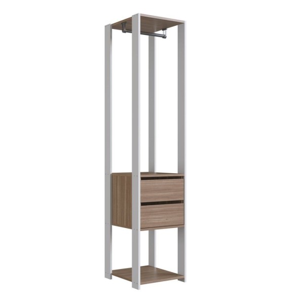 Encontraproduto.com.br - Módulo Para Closet Com Gavetas E Cabideiro 183X45X40Cm Prodecor Branco/Montana