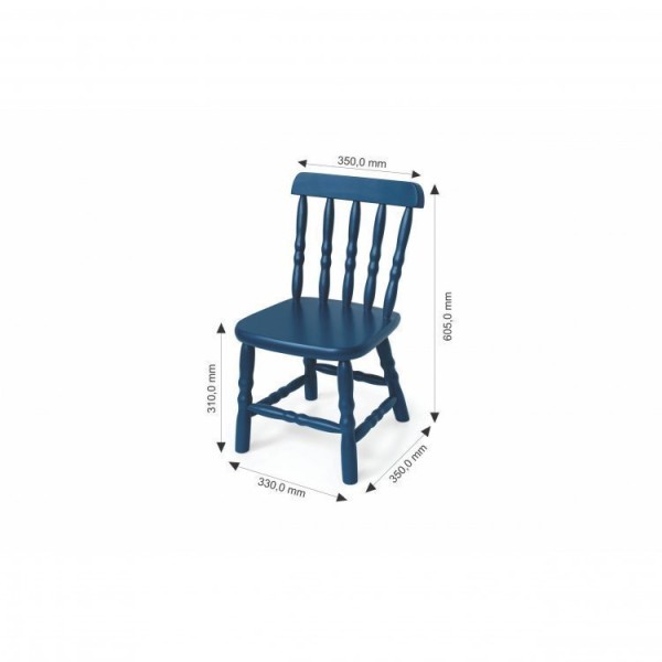 Encontraproduto.com.br - Conjunto Infantil Mesa 68x52cm com 2 Cadeiras Madeira Maciça Ecomóveis Branco/Azul