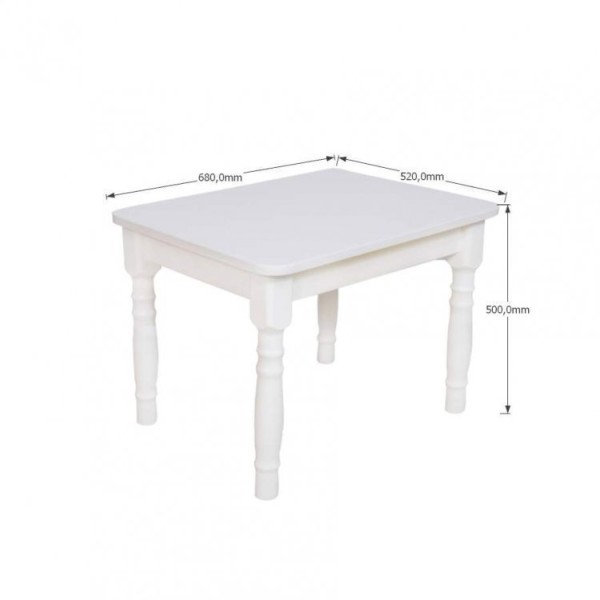 Encontraproduto.com.br - Conjunto Infantil Mesa 68x52cm com 2 Cadeiras Madeira Maciça Ecomóveis Branco/Azul