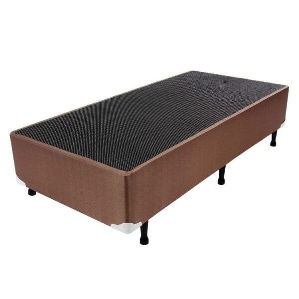 Encontraproduto.com.br - Cama Box Solteiro Molas Ensacadas Pillow Euro Caribe  88x188x67cm Marrom/Creme