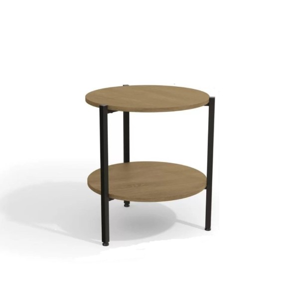 Encontraproduto.com.br - Mesa de Centro Industrial com 1 Prateleira Freijó/Preto Fosco