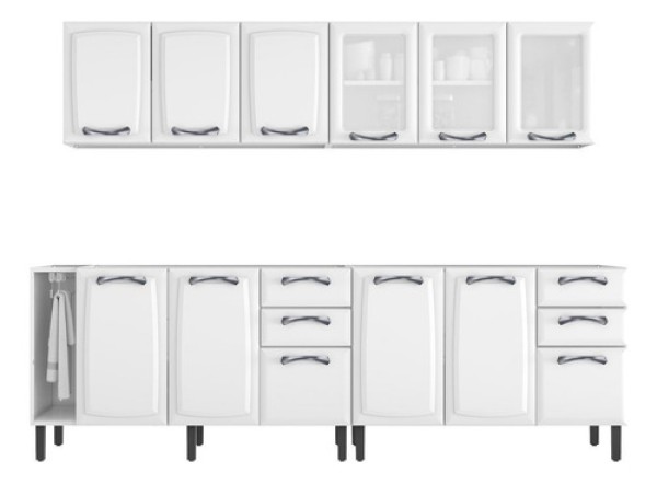 Armário Multiuso Em Aço 12 Portas 4 Gavetas E Nicho Toalheiro New Premium Branco