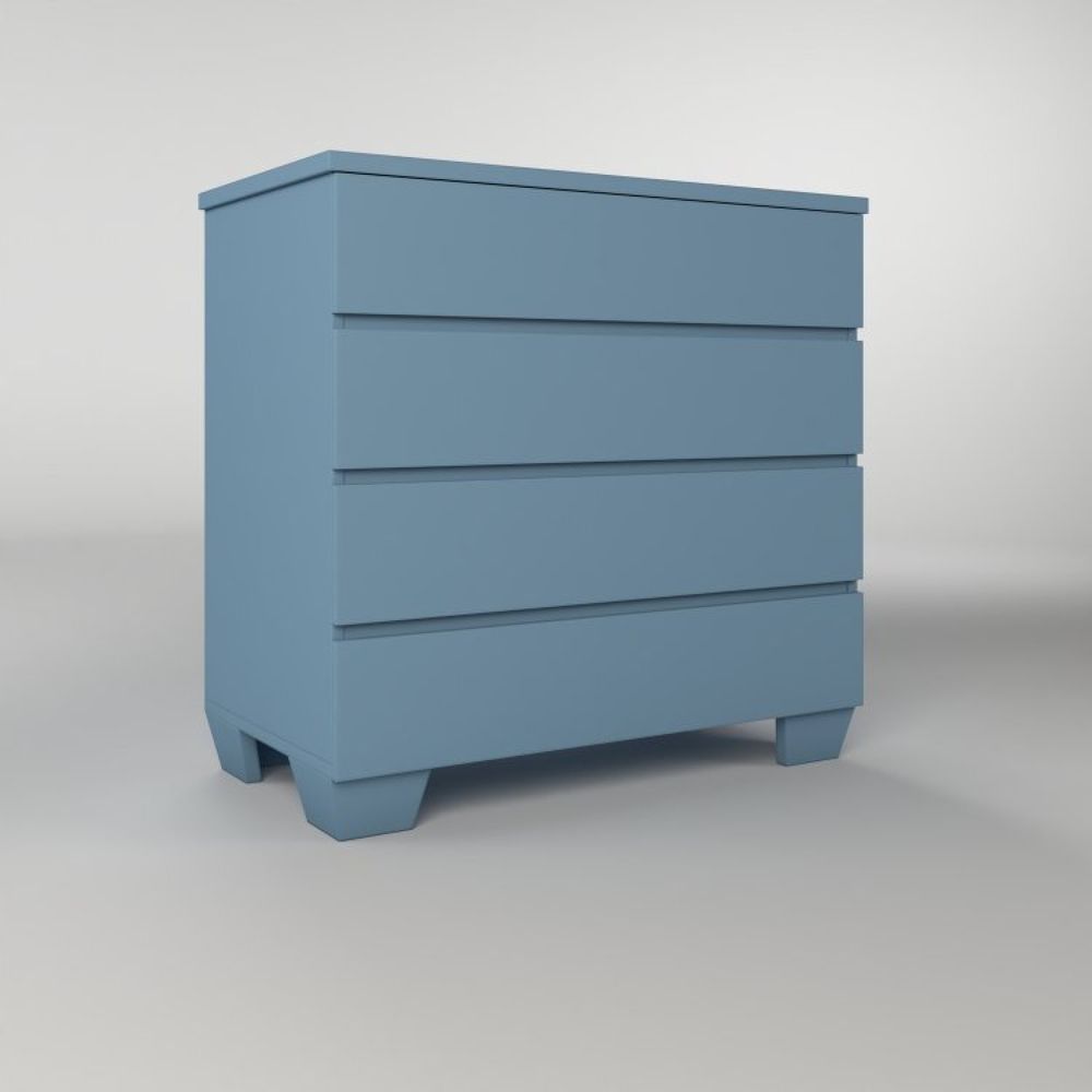 Encontraproduto.com.br - Quarto De Bebê Completo Berço 2 Em 1 Com Cômoda 4 Gavetas Nest Timber Azul