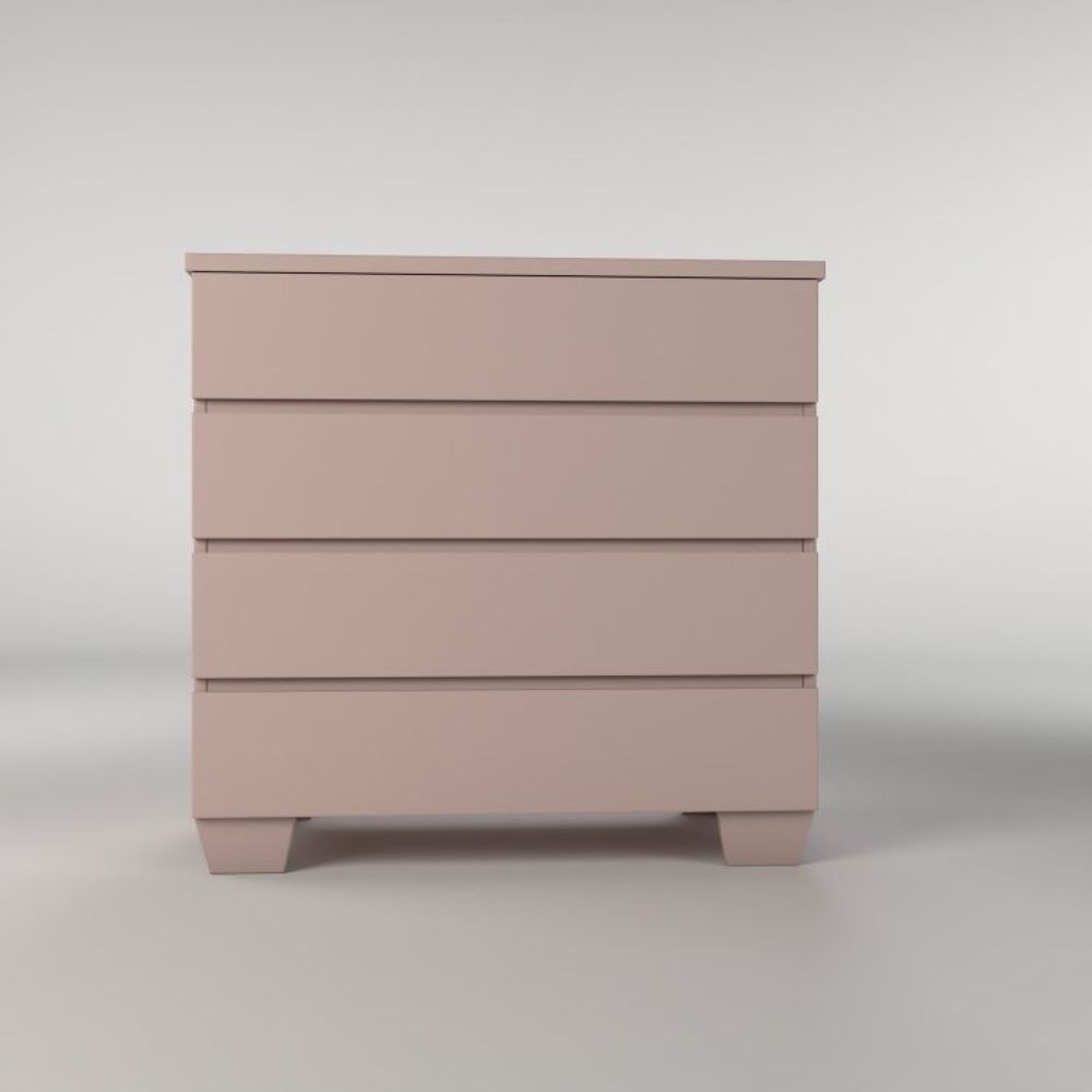 Encontraproduto.com.br - Quarto De Bebê Completo Berço 2 Em 1 Com Cômoda 4 Gavetas Nest Timber Rosa