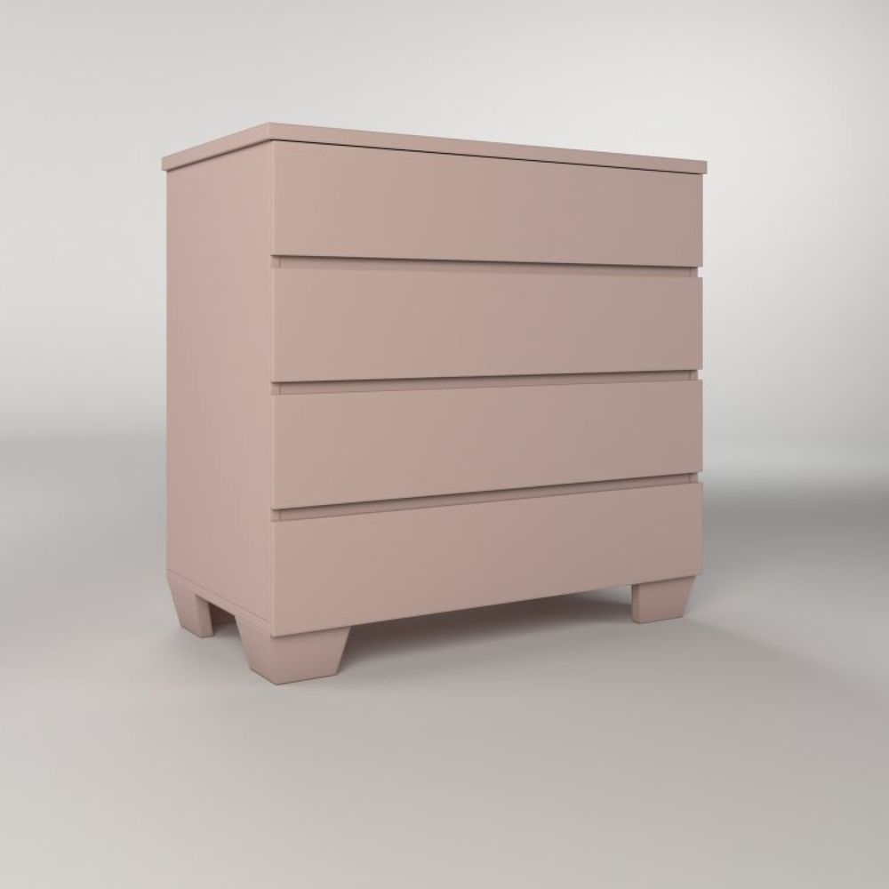 Encontraproduto.com.br - Quarto De Bebê Completo Berço 2 Em 1 Com Cômoda 4 Gavetas Nest Timber Rosa